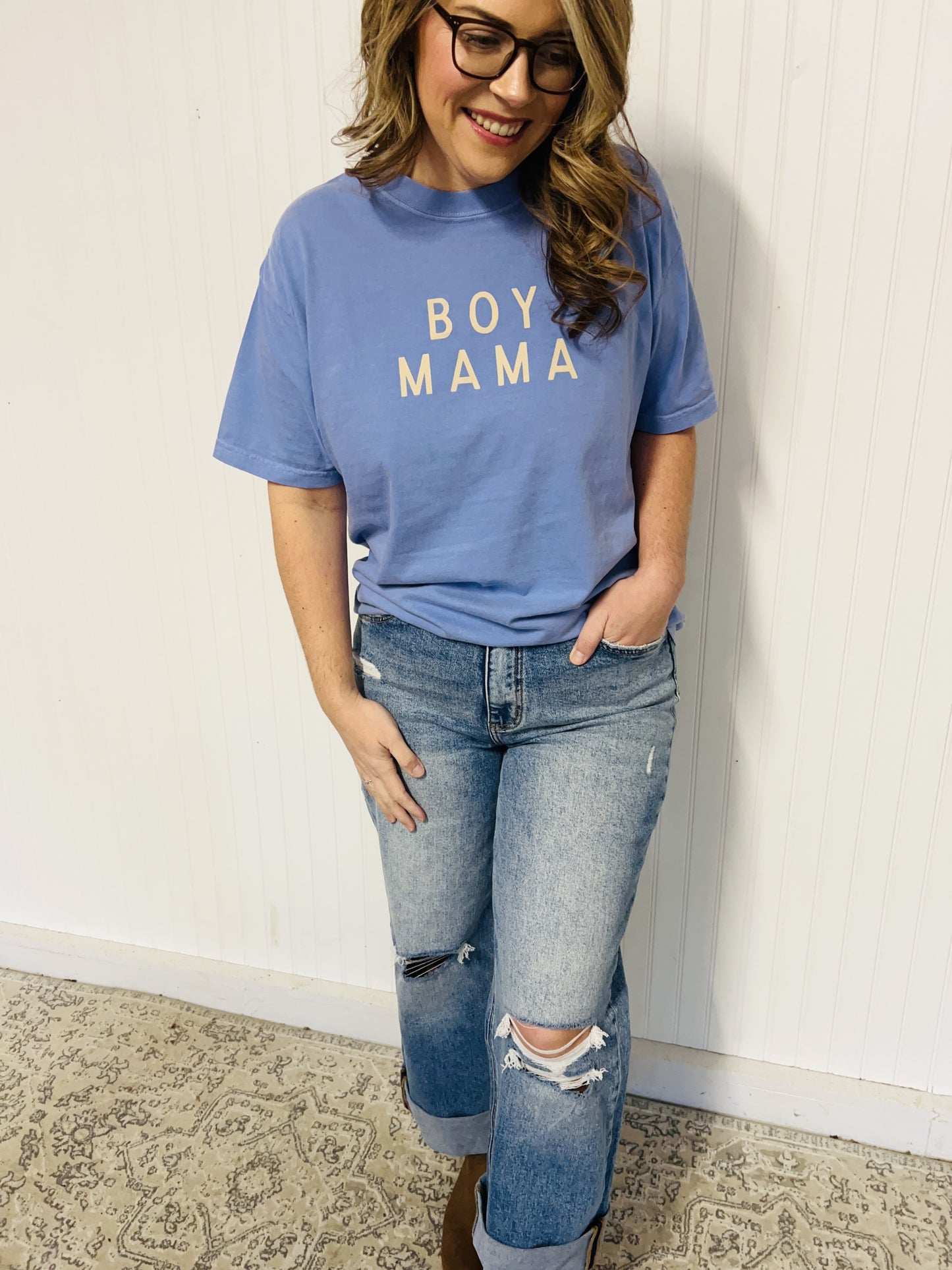 Boy Mama Simplistic Neutral Tee