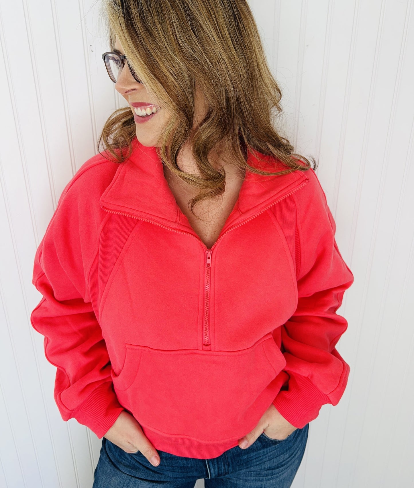 Coral Half Zip