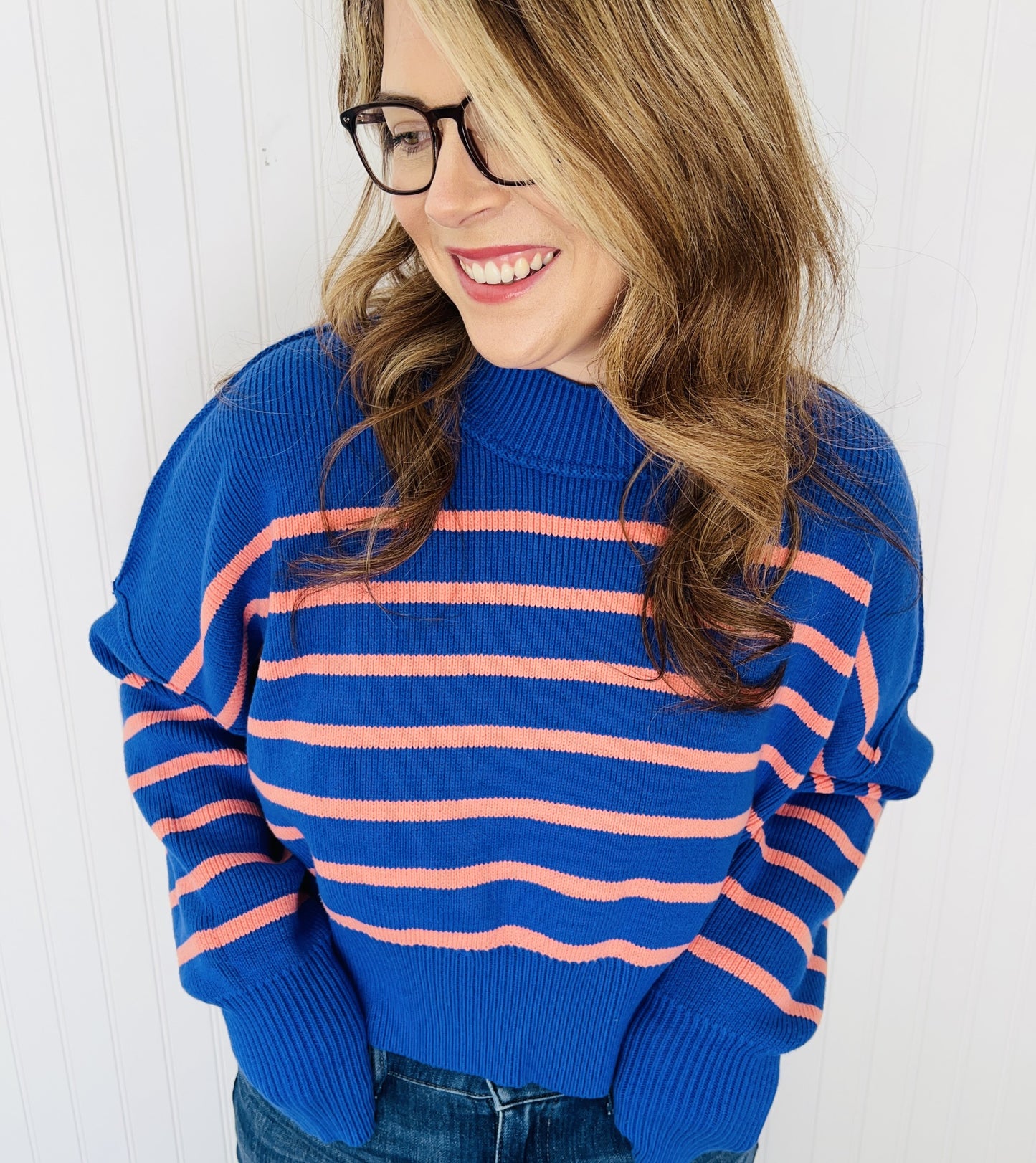 Cropped Mock Neck Sweater