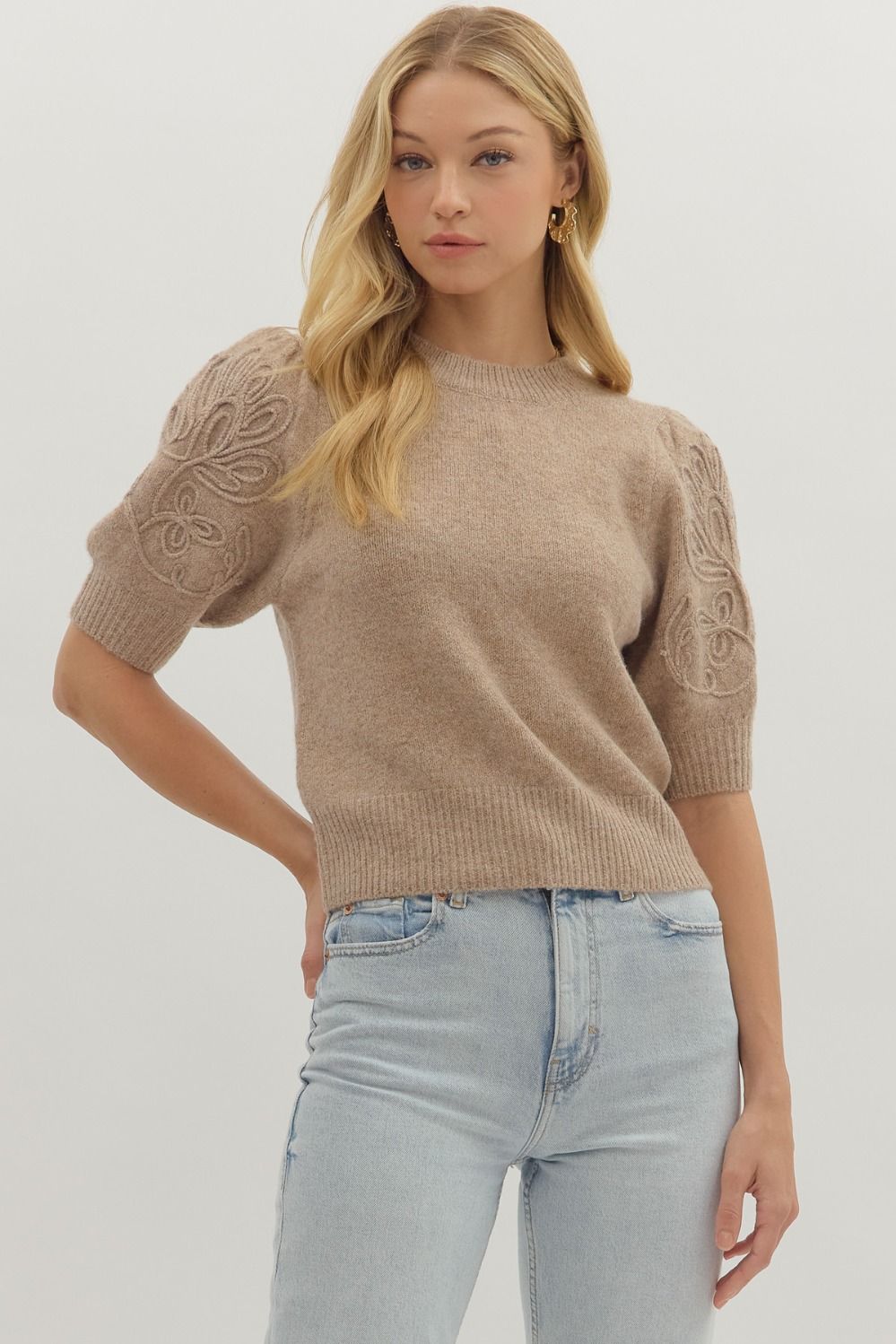 Mocha Short Sleeve Sweater