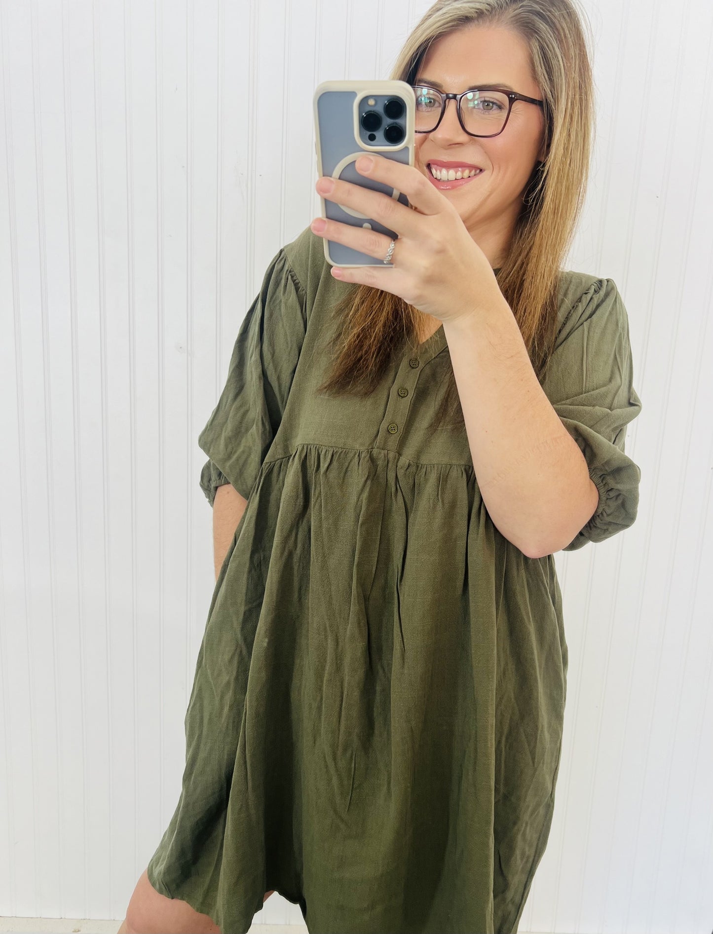 DOLMAN SLEEVE BABYDOLL MINI DRESS