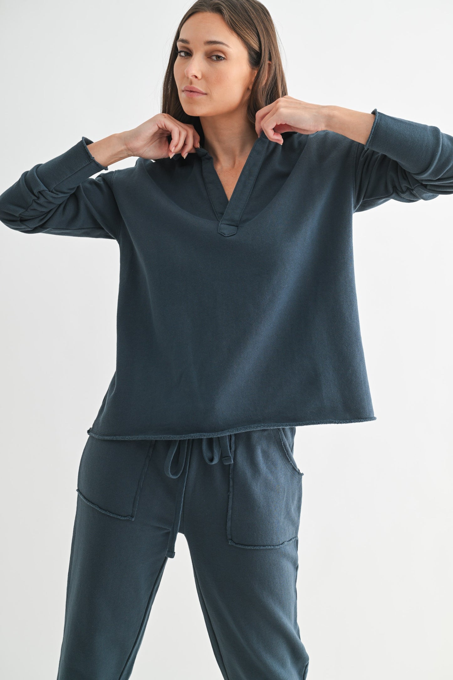 Navy Long Sleeve Henley