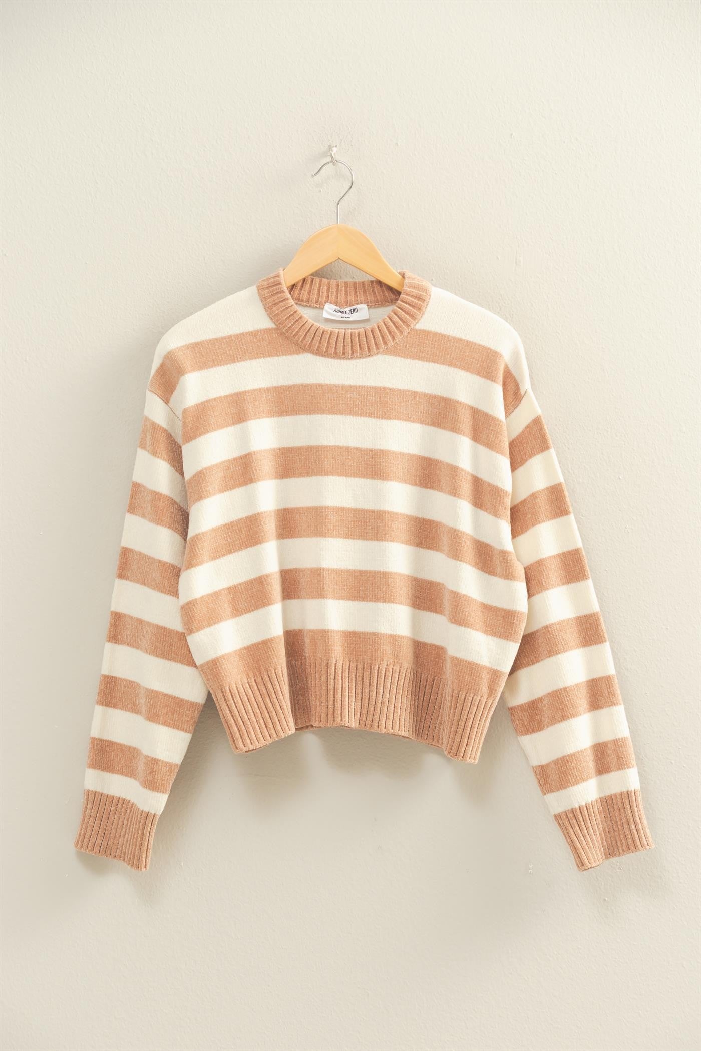 Taupe Striped Sweater
