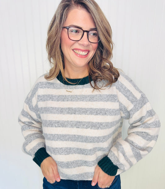Grey Striped Long Sleeve