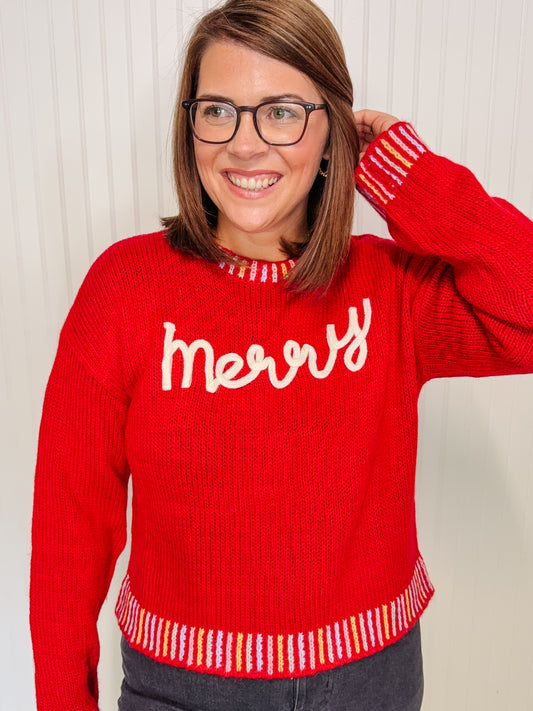 Merry Embroidered  Sweater