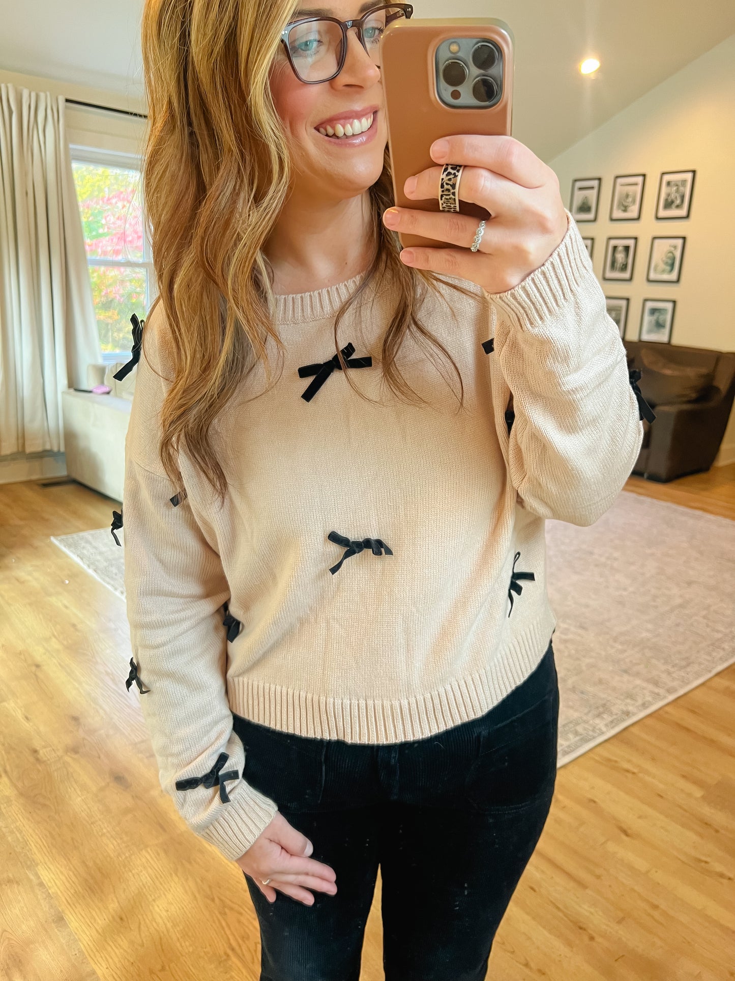 RIBBON BOW SWEATER TOP