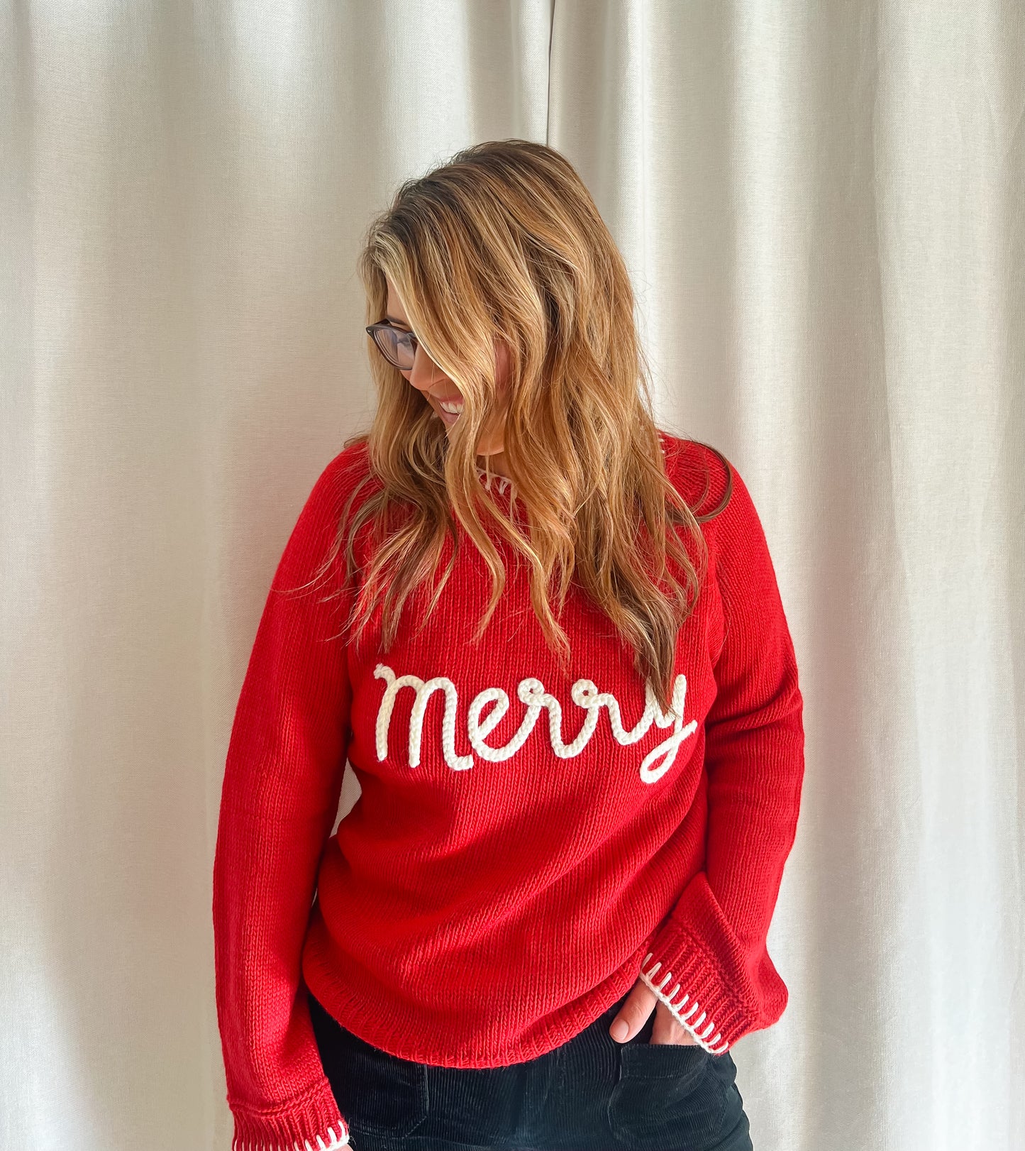 MERRY TINSEL LETTERING CHRISTMAS SWEATER