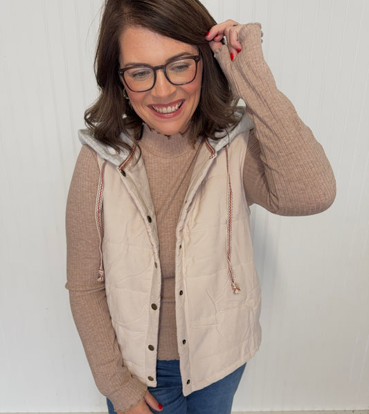 Puffer Vest With Hoodie