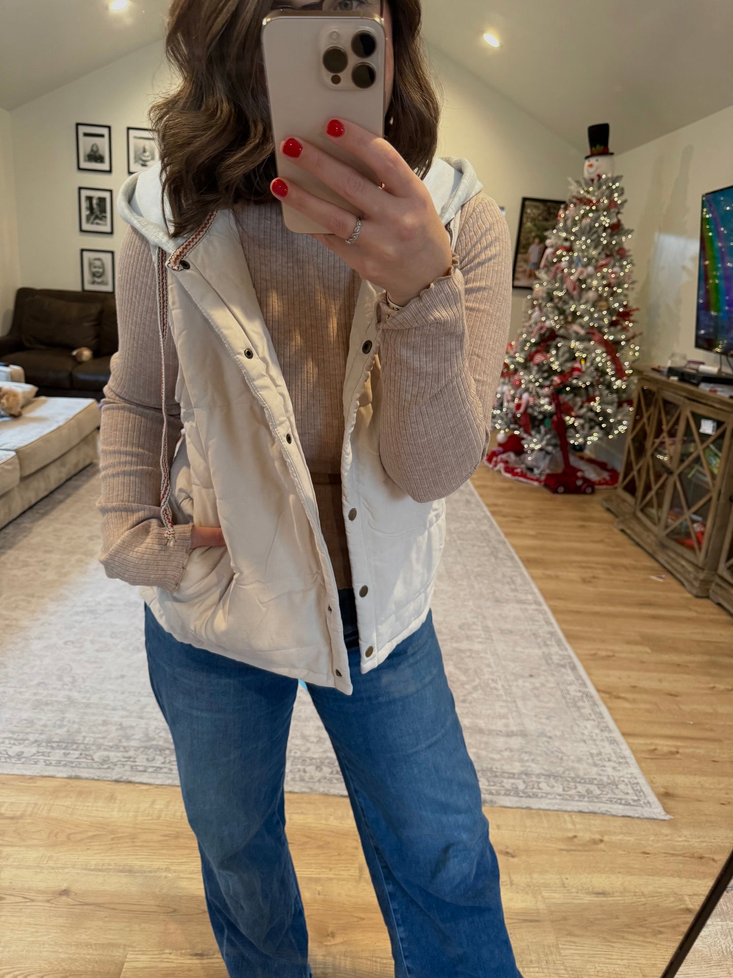 Puffer Vest With Hoodie