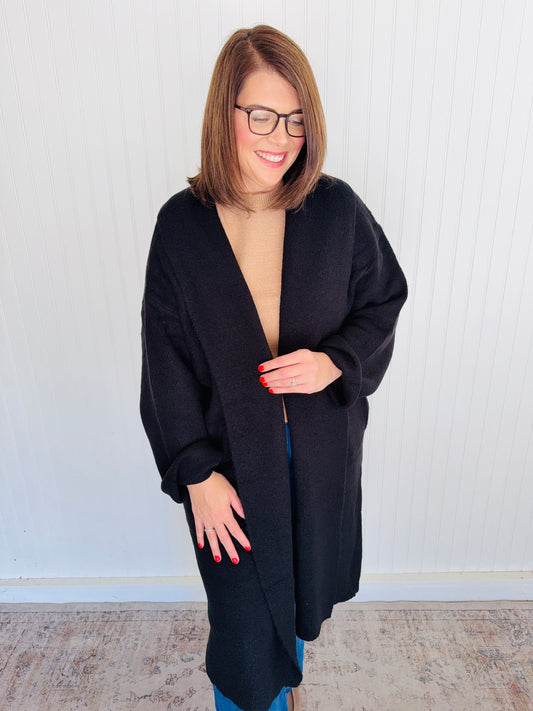 Black Duster Sweater