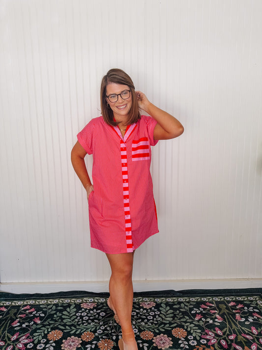 Pink Striped Dress
