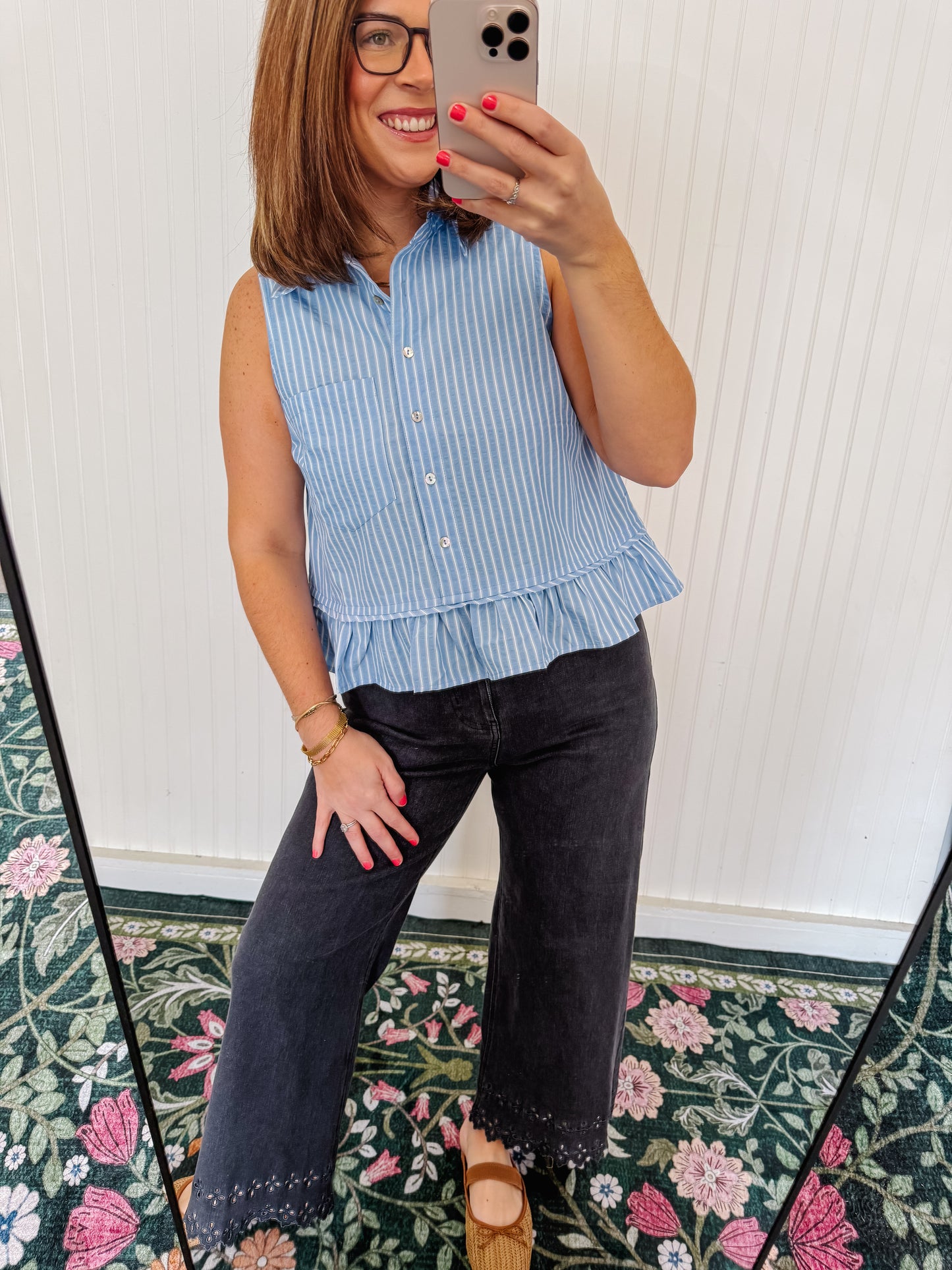 Blue Stripe Top