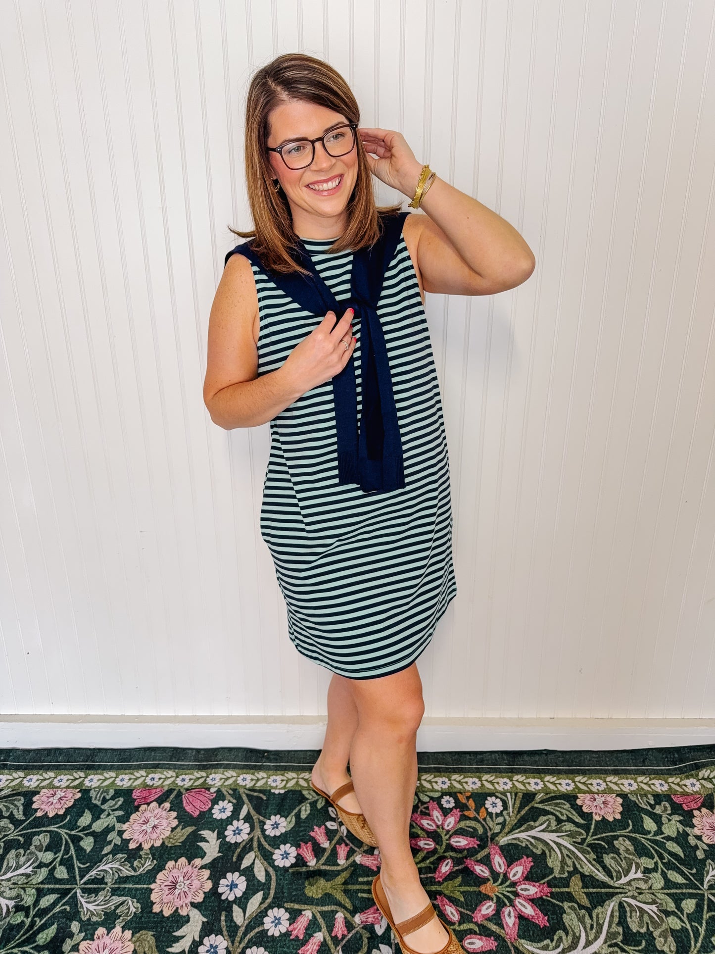 Sleeveless Navy Dress