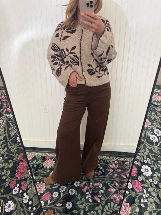 Brown Wide Leg Pants