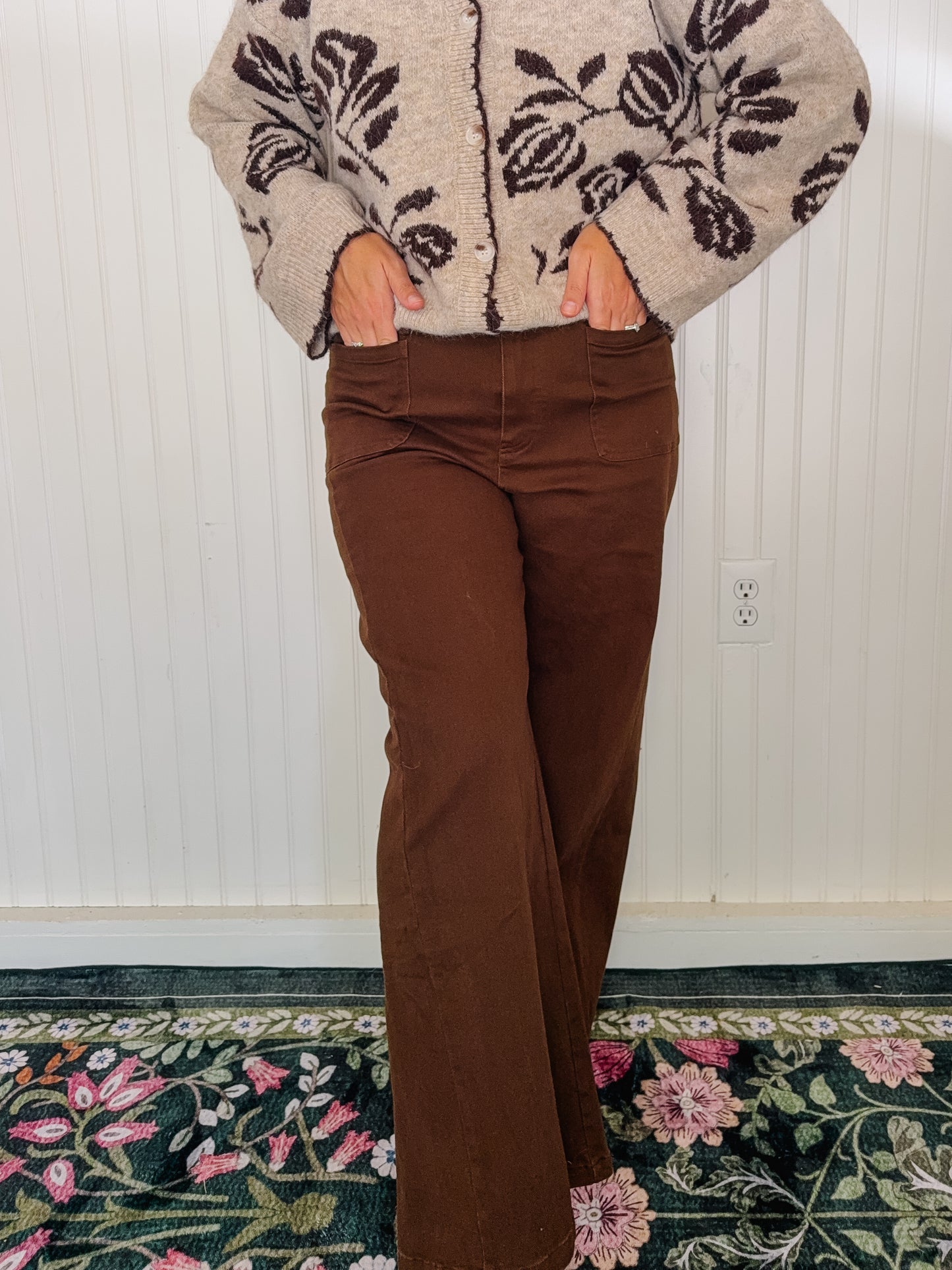 Brown Wide Leg Pants