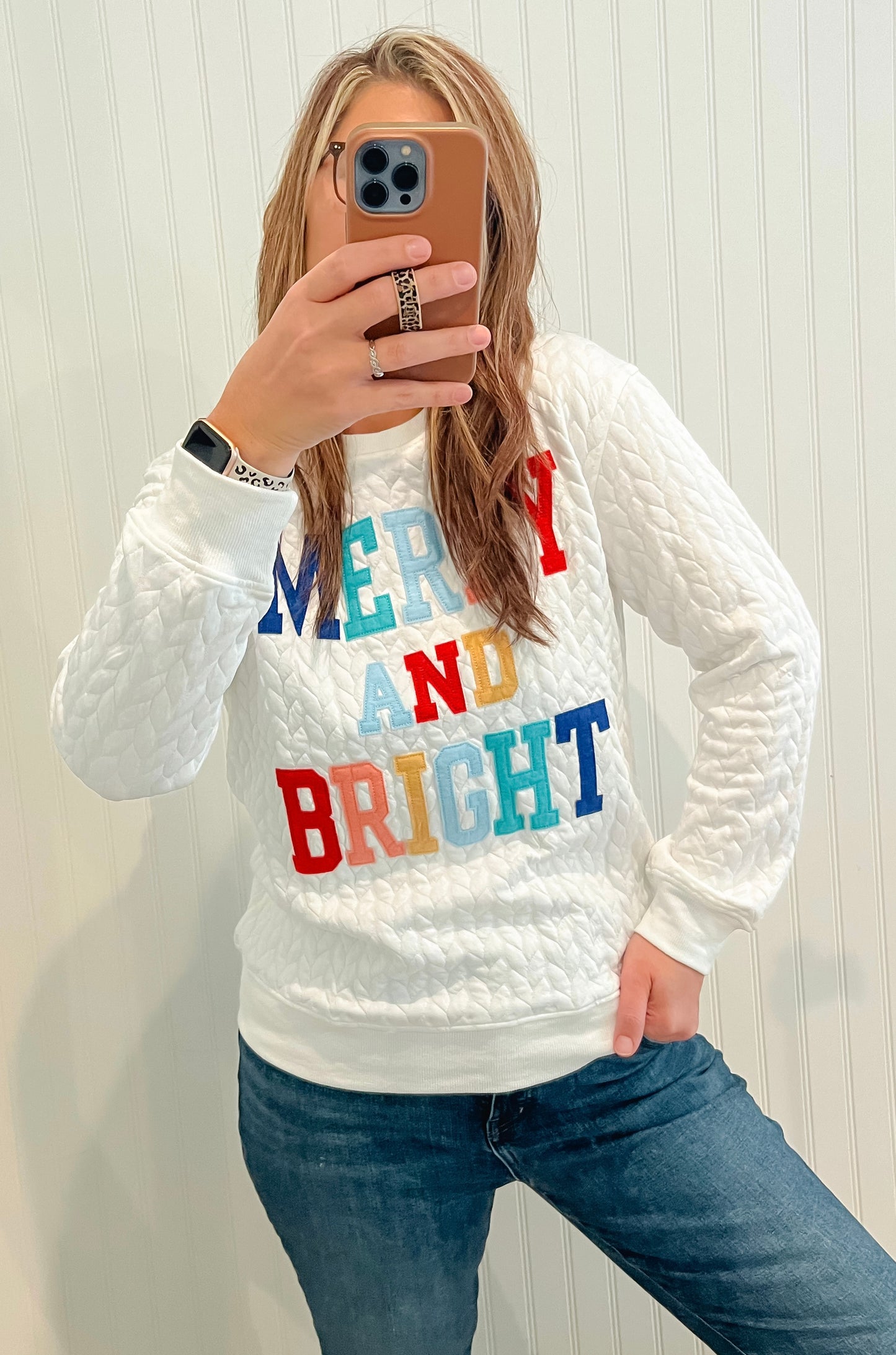 Merry & Bright Quilted Sweatshirt