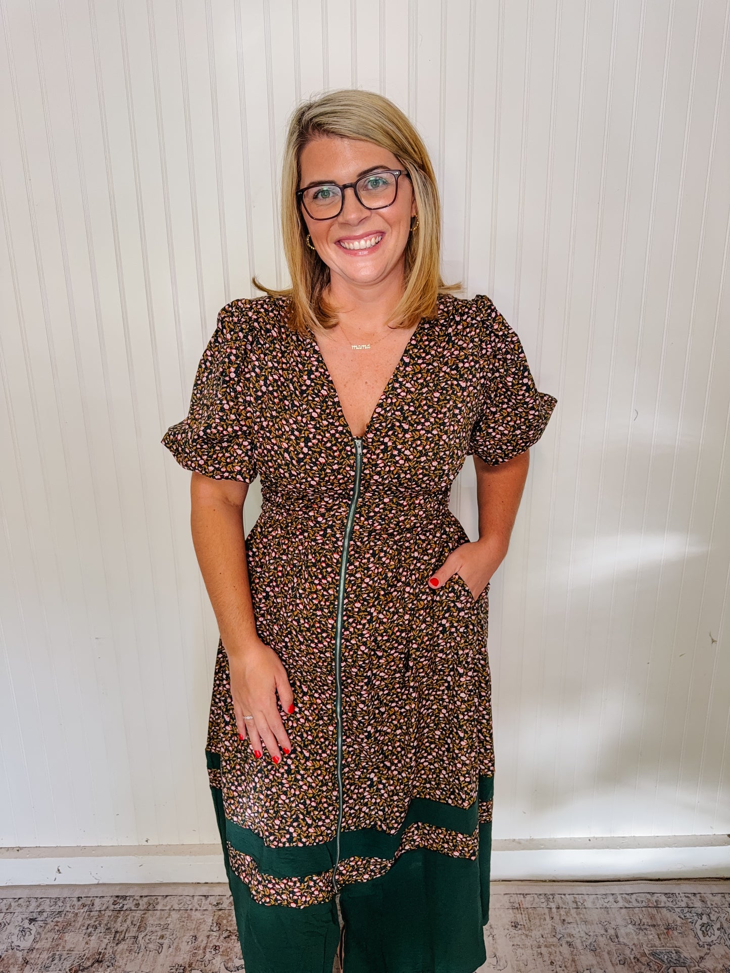 Sea Green Front Zip Dress