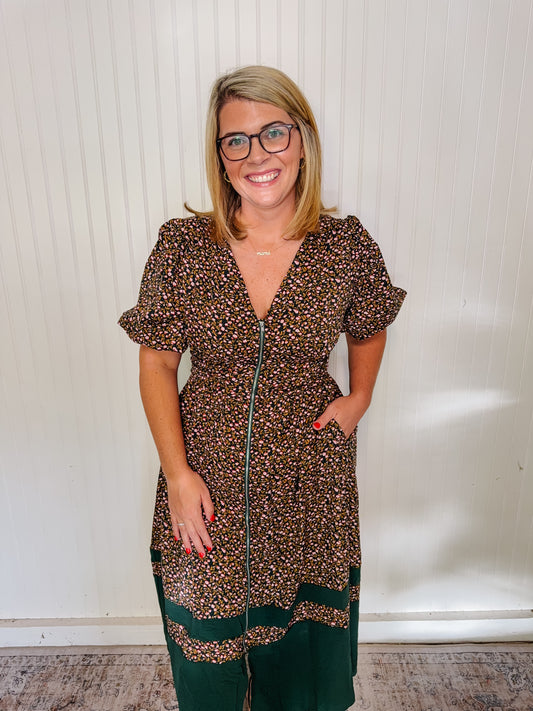Sea Green Front Zip Dress