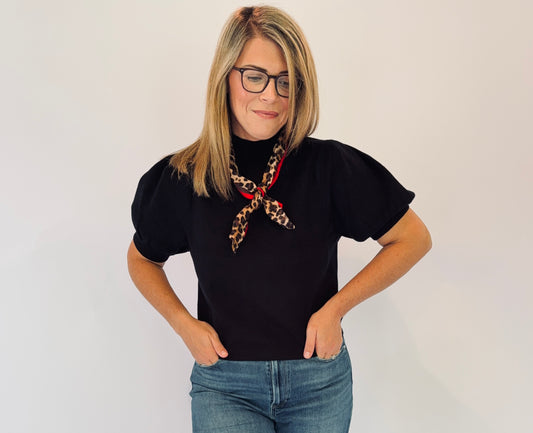 Leopard Puff Sleeve