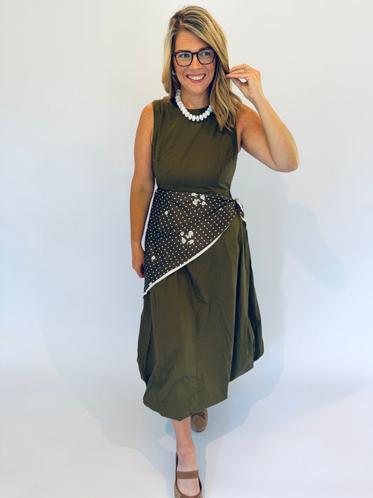 Olive Scarf Dress