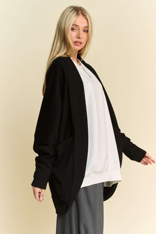 PLUS DOLMAN LONG SLEEVE LOOSE FIT SHAWL JACKET