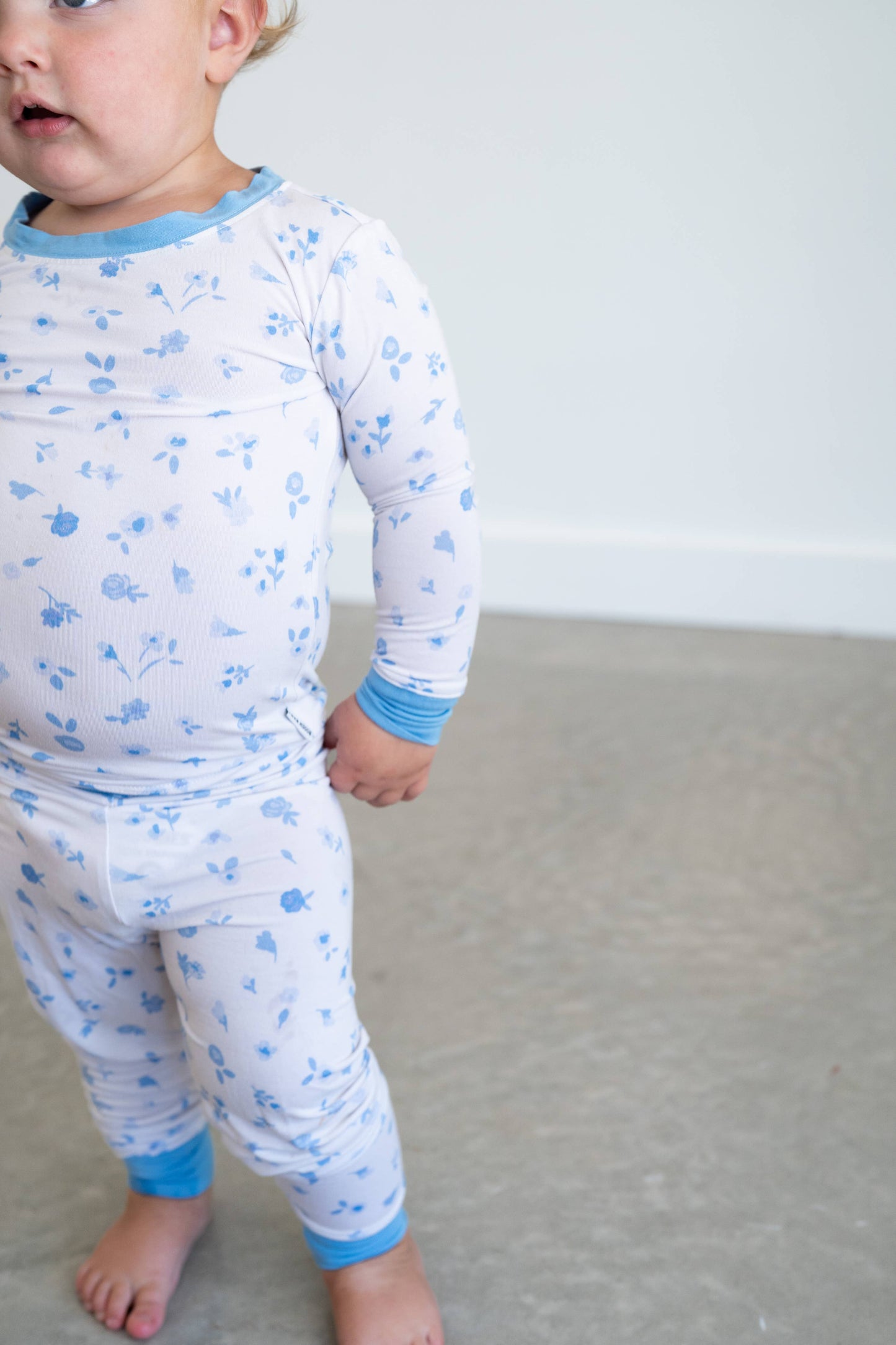 Blue Floral Bamboo Pajama Set 🌸🩵 Two Piece PJs