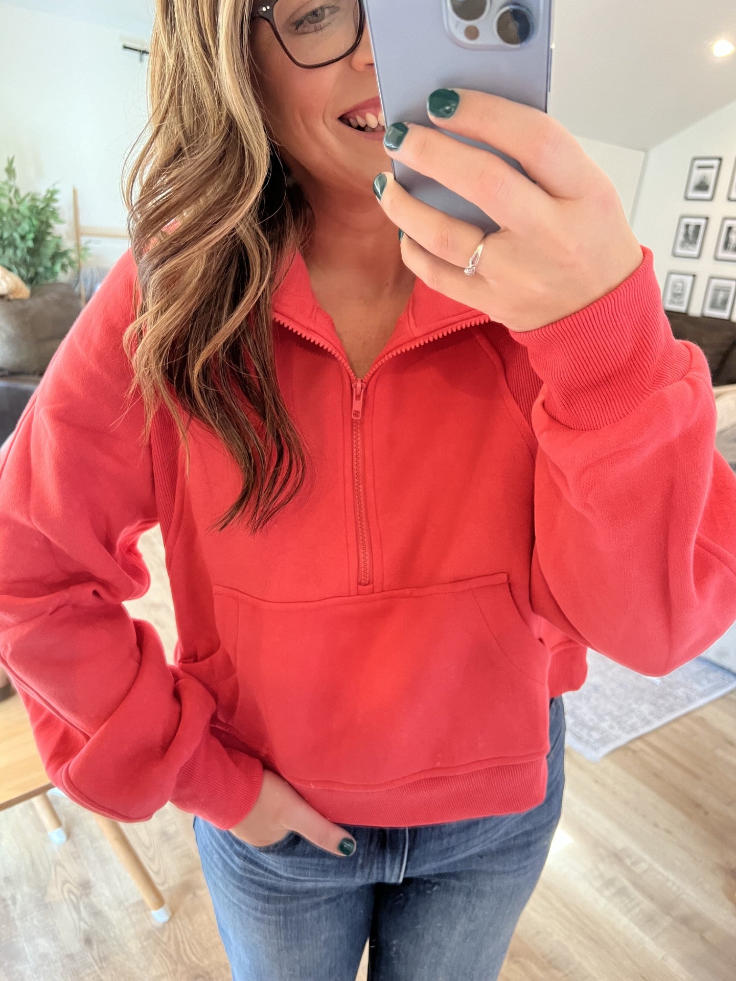 Coral Half Zip