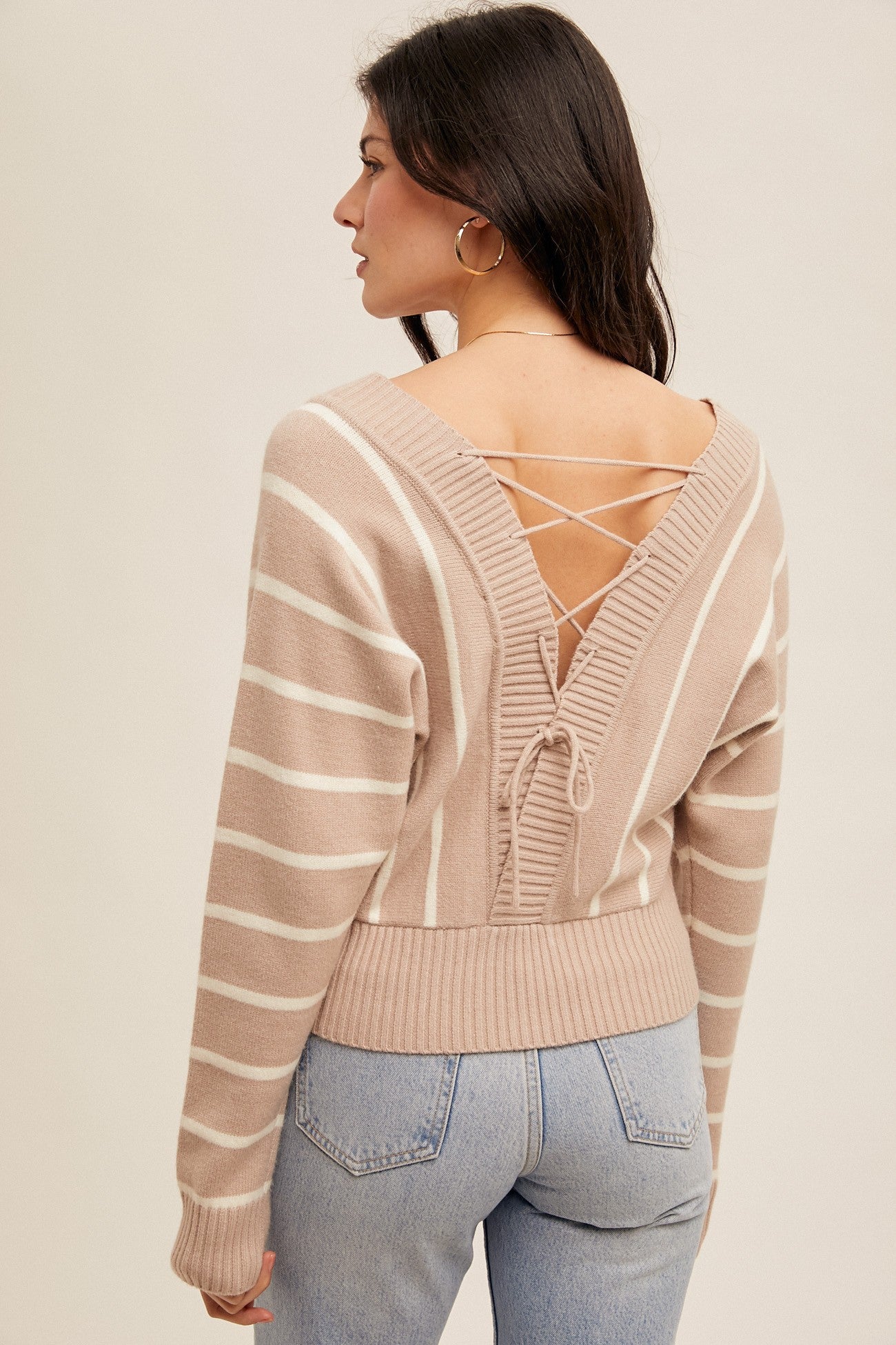 Back lace sweater