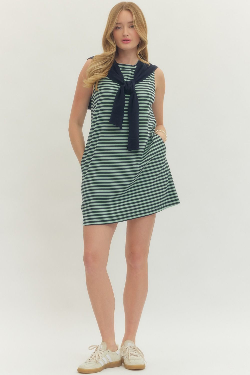 Sleeveless Navy Dress