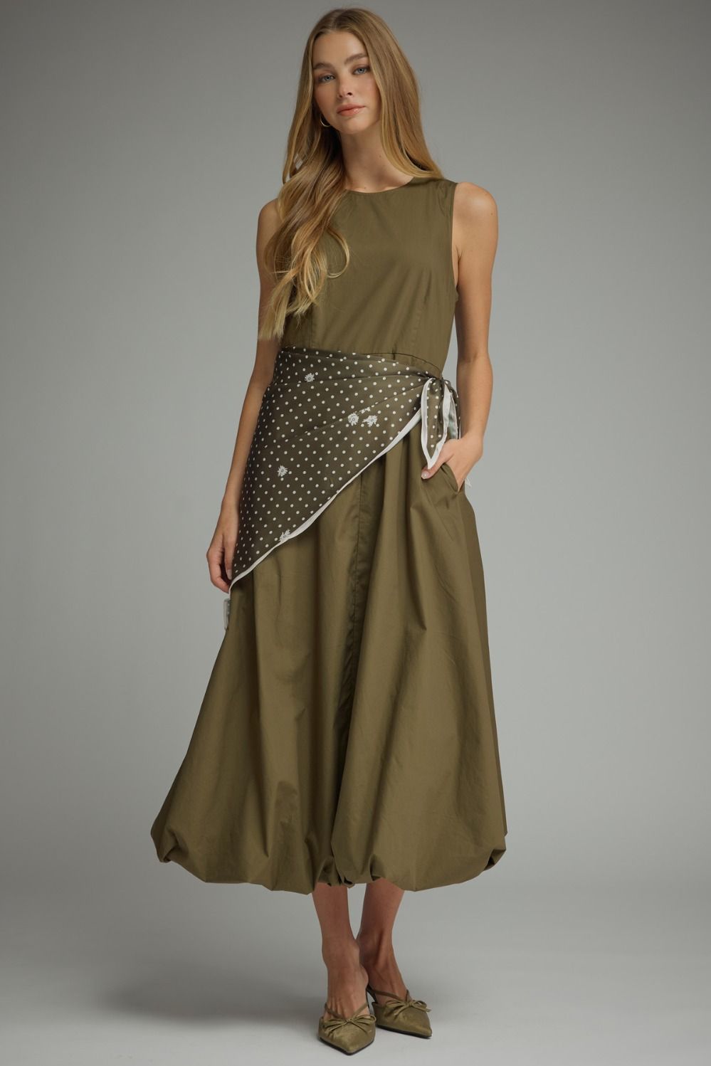 Olive Scarf Dress