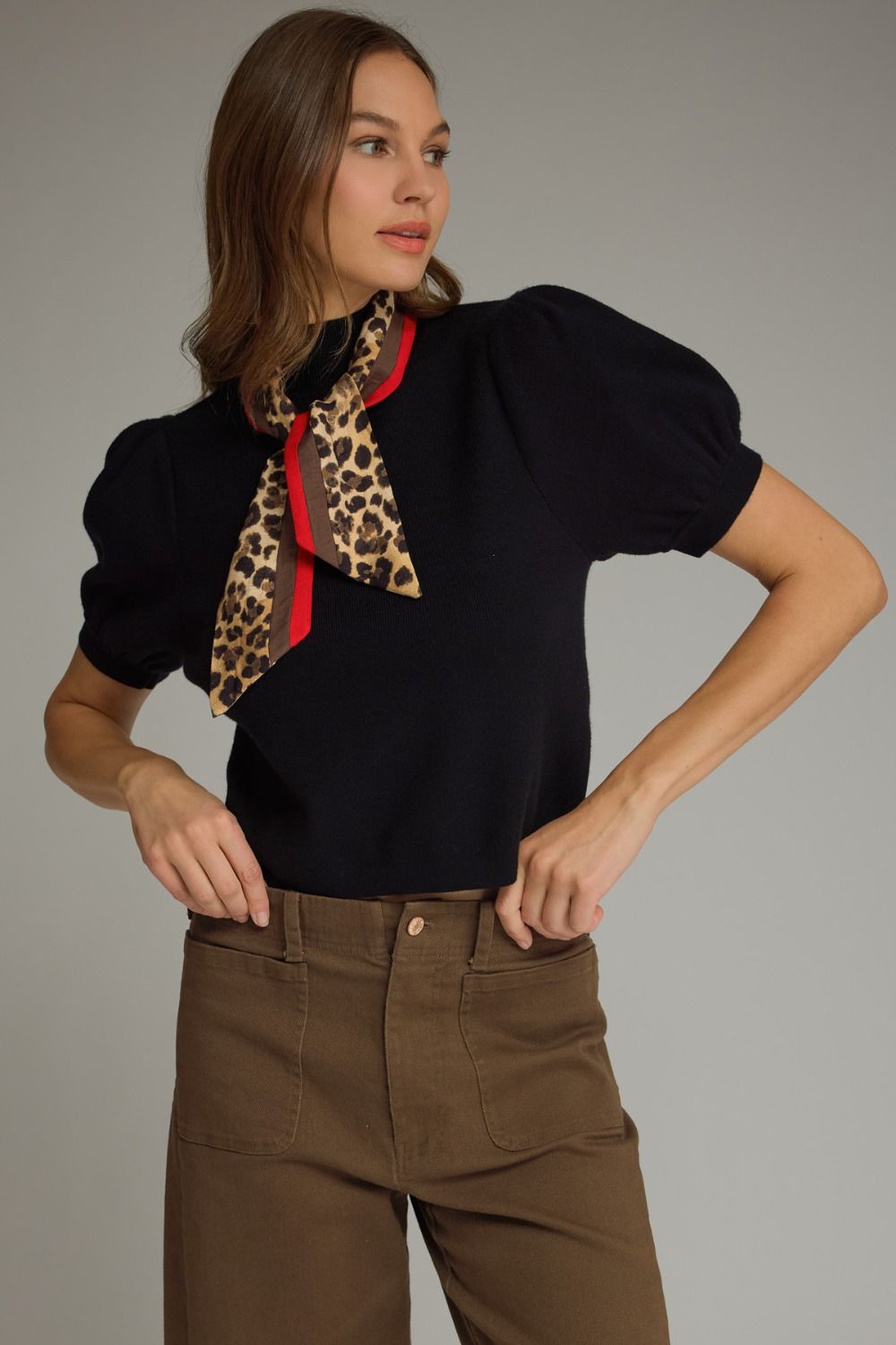 Leopard Puff Sleeve