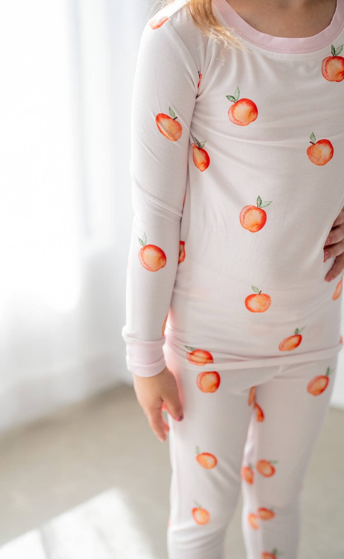 Summer Sweet Peach Bamboo Pajamas 🍑  Two-Piece Kids PJ Set