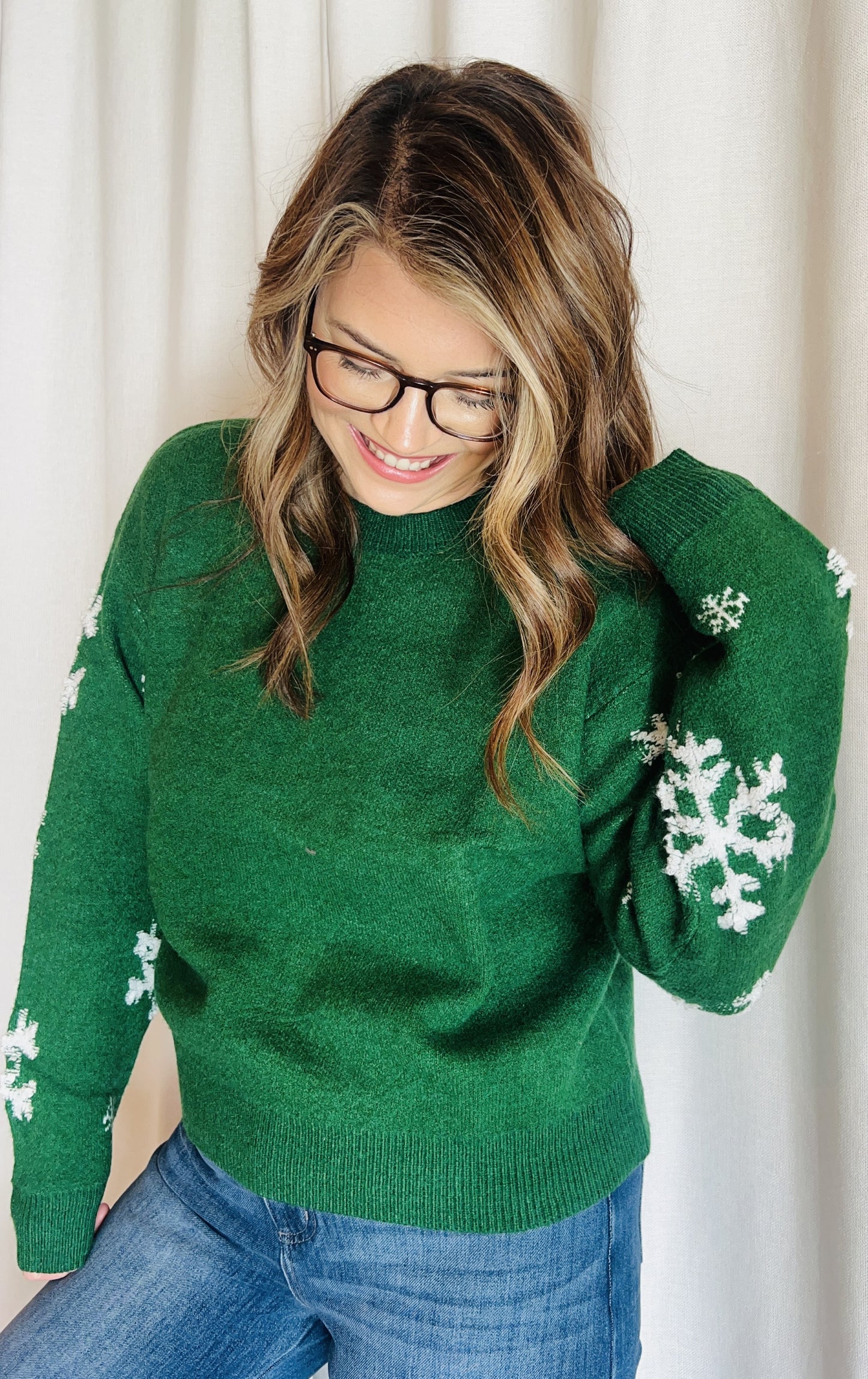 SNOWFLAKE SLEEVE SWEATER