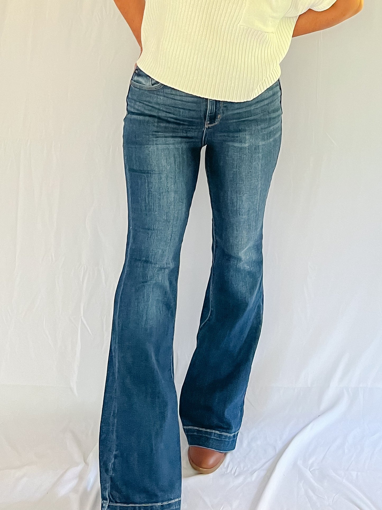 JUDY BLUE HW Wide Hem Flare