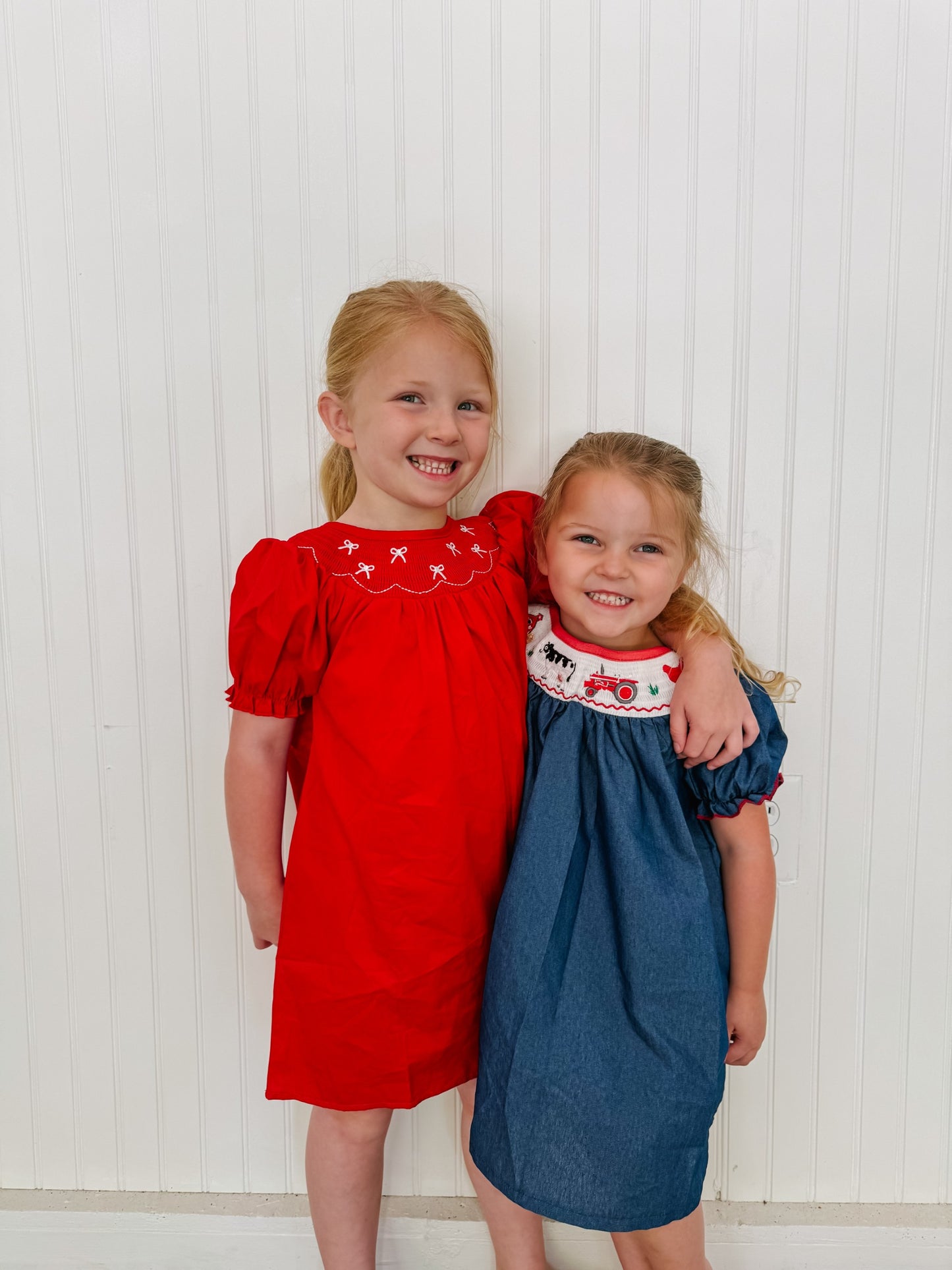 Girls Red Bow Dress