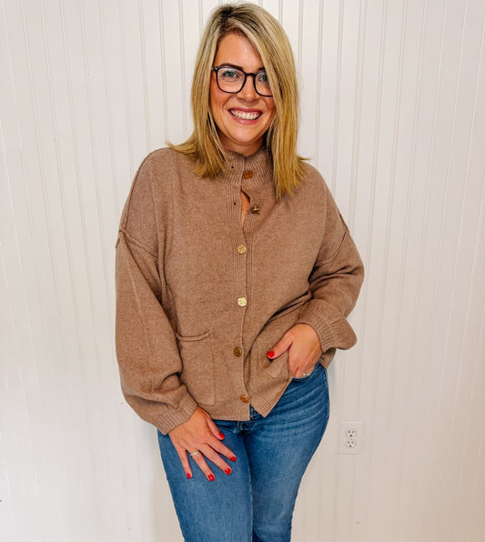 Long sleeve knit cardigan