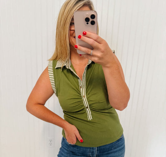 Collared Shirt- Olive