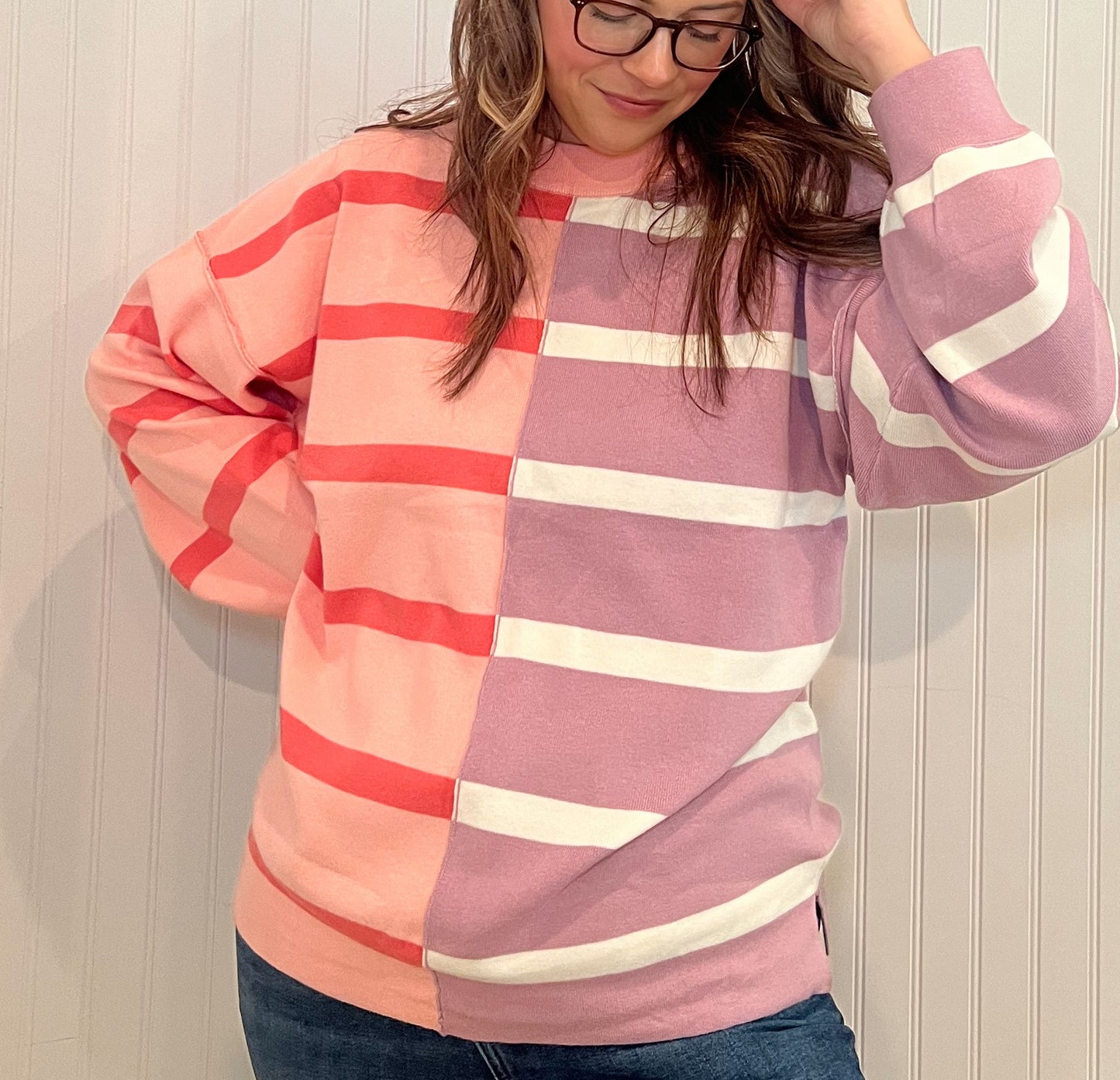 Striped Drop Shoulder Sweater