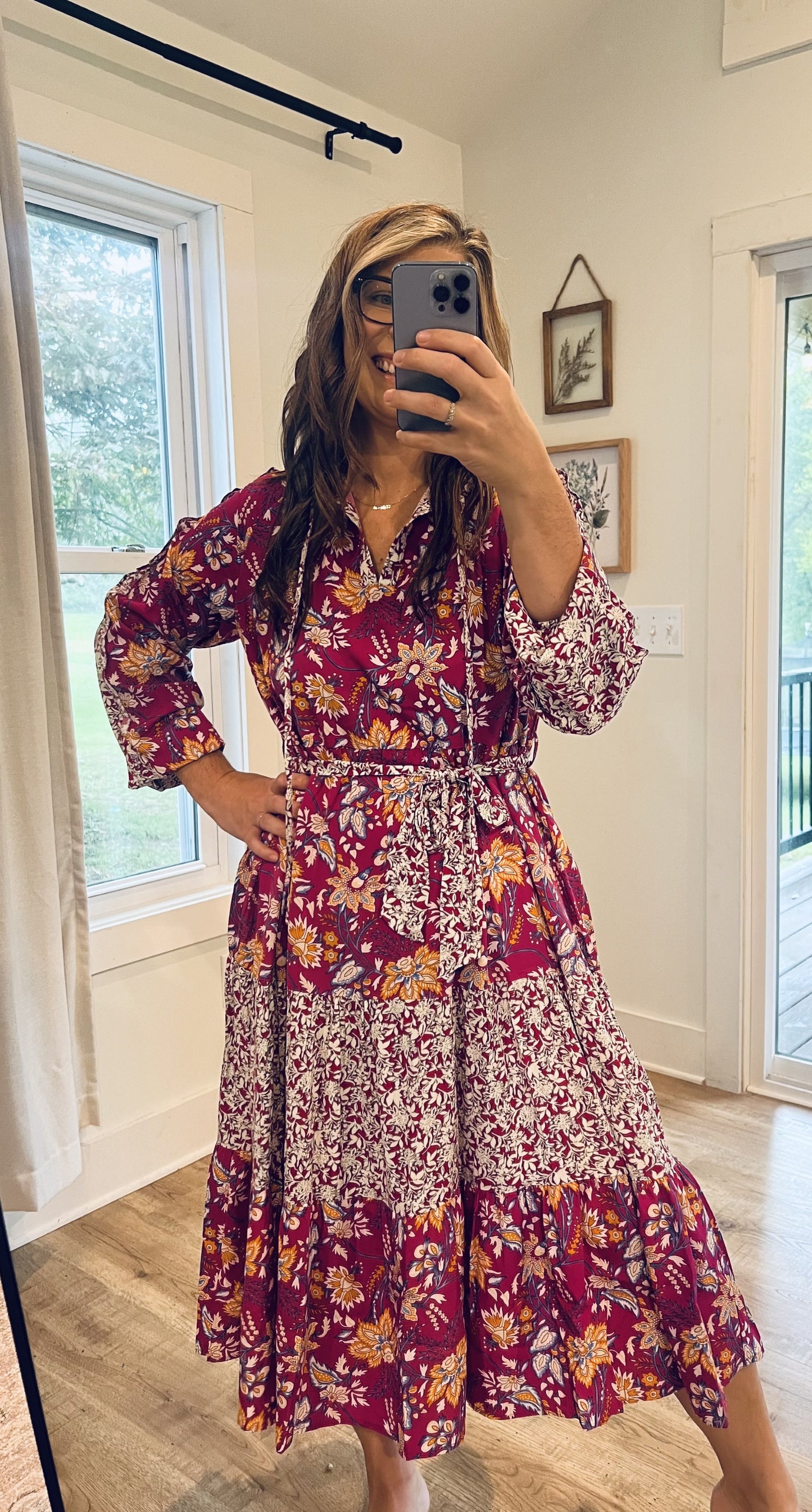 PAISLEY AND FLORAL MAXI DRESS