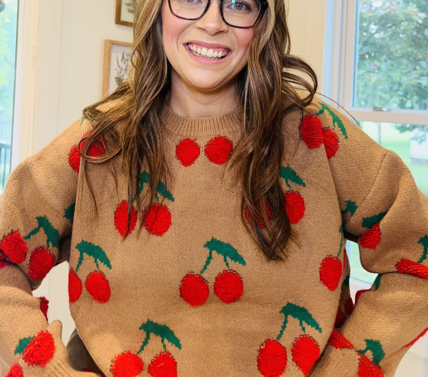 CHERRY KNIT SWEATER